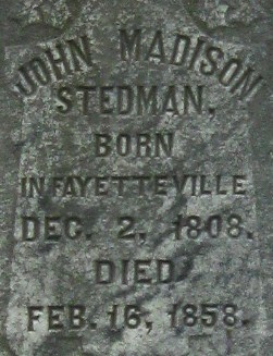 John Madison Stedman Grave Marker